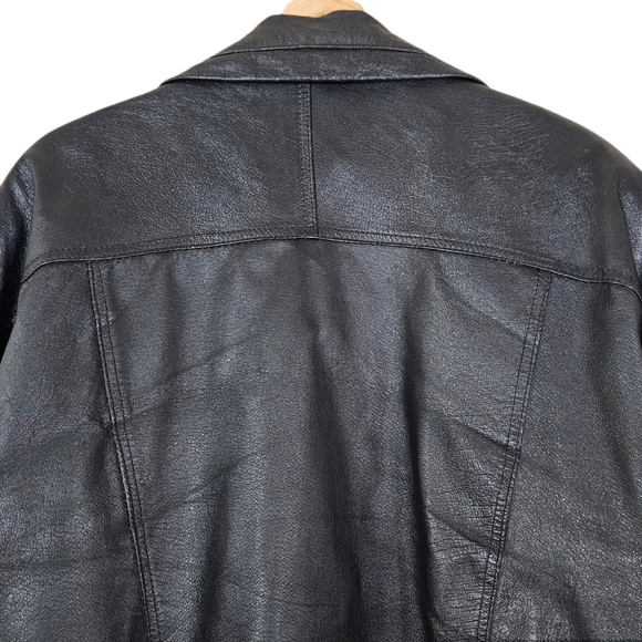 Basic Equipment 100% Leather Vintage Black Jacket - Picture 4 of 9